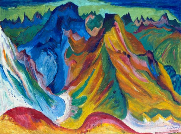 Der Berg Weissfluh und Schafgrind. von Ernst Ludwig Kirchner