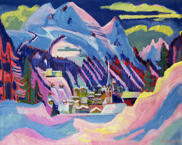 Davos im Winter von Ernst Ludwig Kirchner