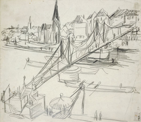 Der Eiserne Steg in Frankfurt am Main. von Ernst Ludwig Kirchner