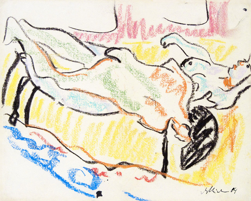 Liebespaar im Atelier (Zwei Akte) von Ernst Ludwig Kirchner