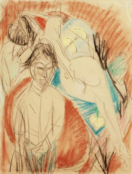 Selbstbildnis mit Modell von Ernst Ludwig Kirchner