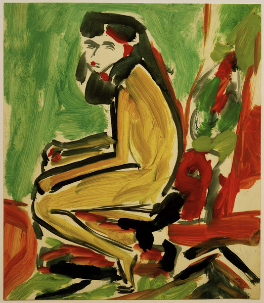 Fränzi mit weißem Gesicht von Ernst Ludwig Kirchner
