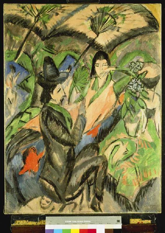 Paar unter einem Japanschirm. von Ernst Ludwig Kirchner