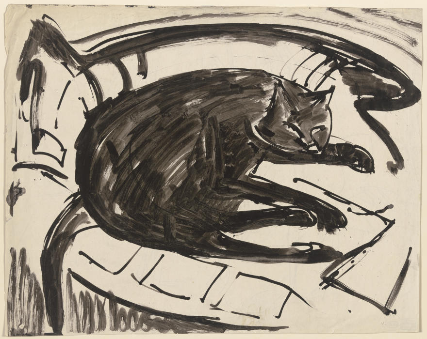 Liegende Katze von Ernst Ludwig Kirchner
