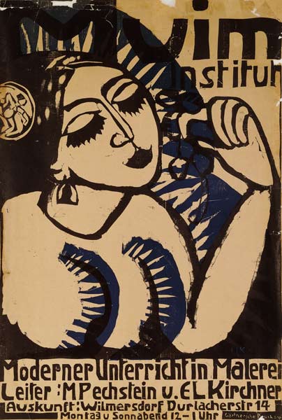 Plakat des Muim Instituts (Moderner Unterricht im Malen) von Ernst Ludwig Kirchner