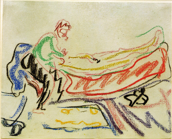 Paar auf Canapee von Ernst Ludwig Kirchner