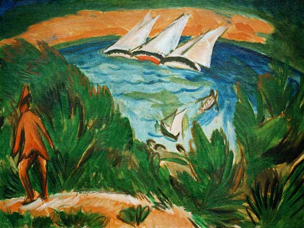Segelboote im Sturm von Ernst Ludwig Kirchner