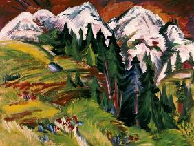 Landschaft auf der Staffelalp. 1918