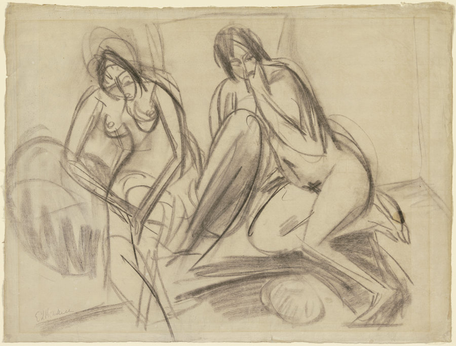 Zwei sitzende weibliche Akte von Ernst Ludwig Kirchner