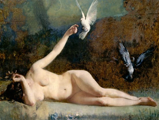 Woman with Pigeons von Ernst Philippe Zacharie