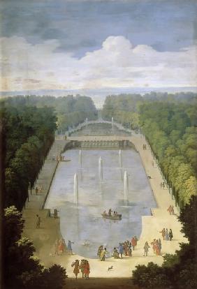 Bosquet de l'Île Royale und Bassin du Miroir im Garten des Schlosses Versailles 1693