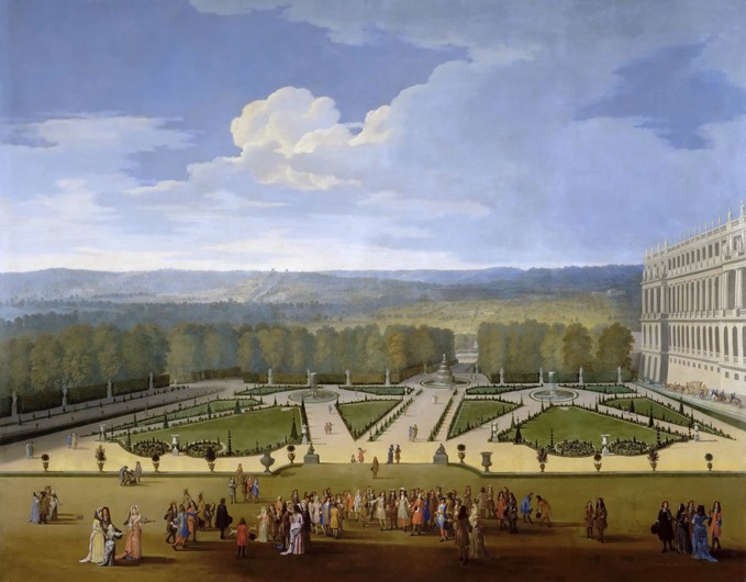 Rundgang Ludwigs XIV. im Garten des Schlosses Versailles von Etienne Allegrain