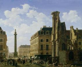 La Place Vendome, 1808 (oil on canvas) 1819