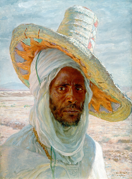 Araber mit großem Hut von Etienne Dinet
