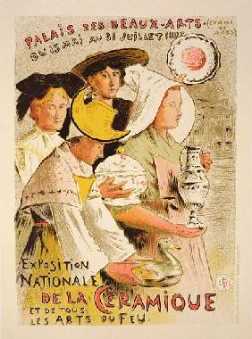 Reproduction of a poster advertising the 'National Exhibition of Ceramics' 1897