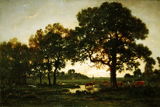The Pond Oaks von Etienne-Pierre Théodore Rousseau