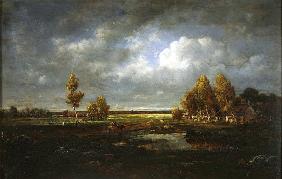 The Pond near the Road, Farm in Le Berry, c.1845-48