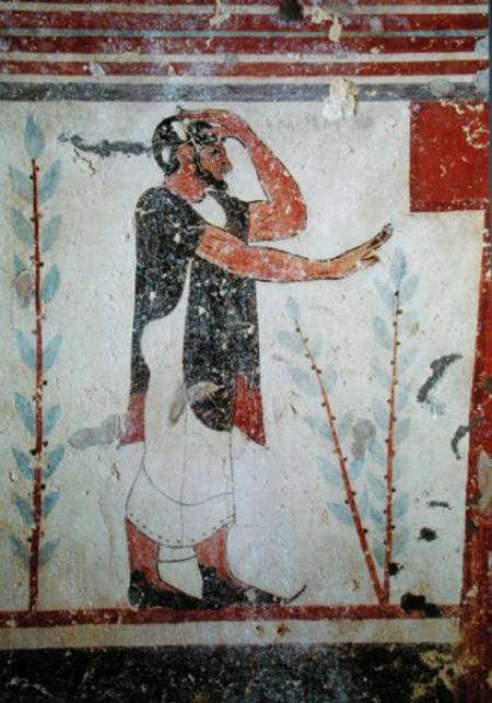 Priest making a ritual gesture, from the Tomb of the Augurs von Etruscan