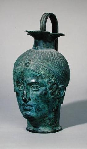 Oinochoe in the form of the head of a young man, known as the 'Tete de Gabies' c.400 BC