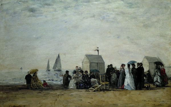 La plage de Trouville von Eugène Boudin