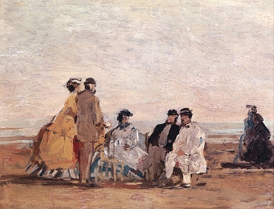 On the Beach at Trouville, c.1865 von Eugène Boudin