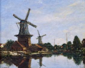 Dutch Windmills, 1884 (oil on canvas) 1884