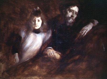 Portrait of Alphonse Daudet (1840-97) and his daughter Edmee von Eugène Carrière