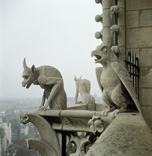 Gargoyles on the balustrade of the Grande Galerie von Eugene Emmanuel Viollet-le-Duc