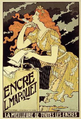 Reproduction of a poster advertising 'Marquet Ink' 1892