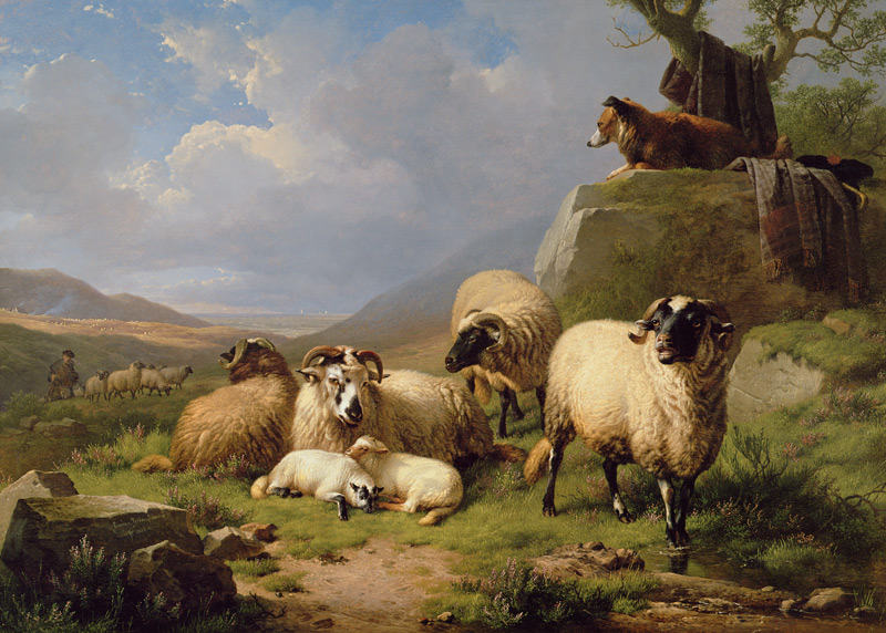 Sheep in a Landscape von Eugène Joseph Verboeckhoven
