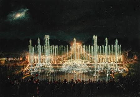 Illuminated Fountain Display in the Bassin de Neptune in Honour of Prince Francisco de Assisi de Bou von Eugène Louis Lami