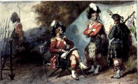 Officers of the 79th Highlanders at Chobham Camp in 1853 von Eugène Louis Lami