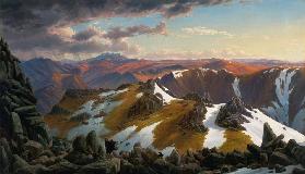 Nordöstliche Ansicht von der nördlichen Spitze des Mount Kosciusko 1863