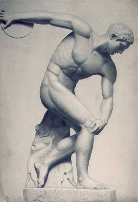Discus thrower, drawing of a classical sculpture von Evelyn de Morgan