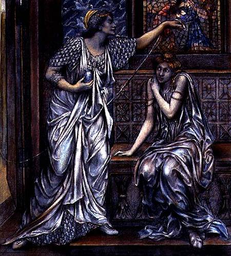 Finished study for Queen Eleanor and Fair Rosamund von Evelyn de Morgan