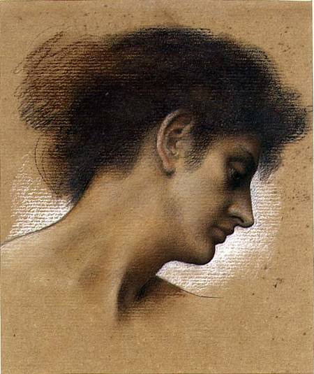Study of a head (pastel on paper) von Evelyn de Morgan