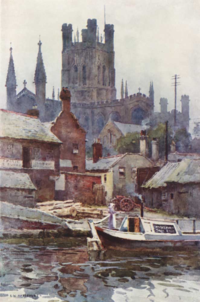 Chester Kathedrale aus dem Kanal von E.W. Haslehust