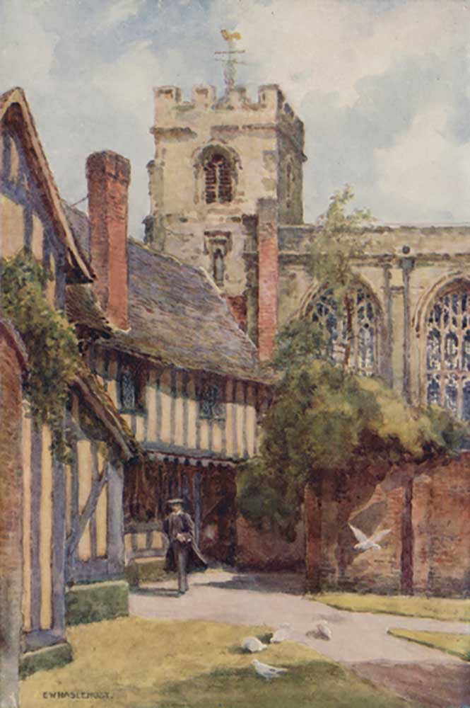 Das Gymnasium und die Gildenkapelle in Stratford-on-Avon von E.W. Haslehust
