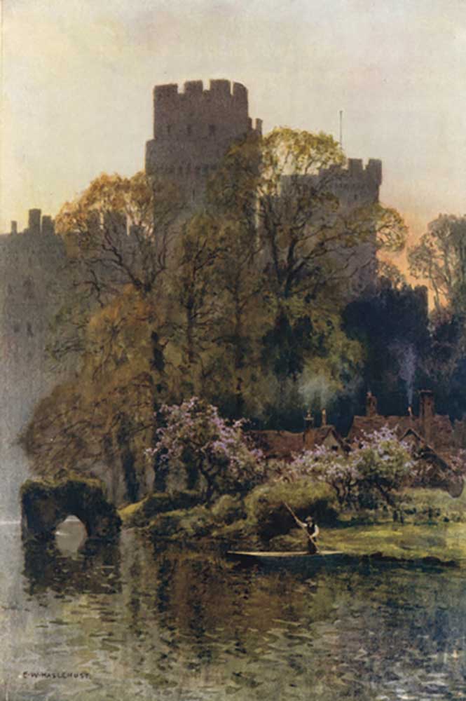 Warwick Castle aus dem Fluss von E.W. Haslehust