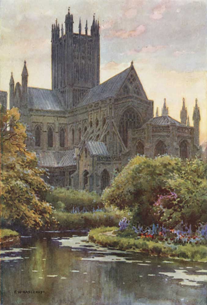 Wells Cathedral aus den Quellen von E.W. Haslehust