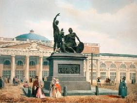 The Minin and Pozharsky monument in Moscow 1840s