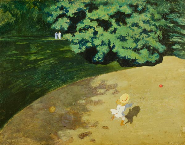 The Balloon or Corner of a Park with a Child Playing with a Balloon von Felix Vallotton