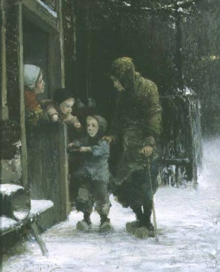 Old Woman and Young Boy Begging von Ferdinand Carl Sierich