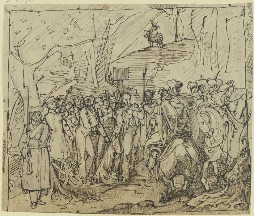 Die letzten zehn Soldaten vom vierten Regiment des polnischen Revolutionsheers betreten 1831 preußis von Ferdinand Fellner