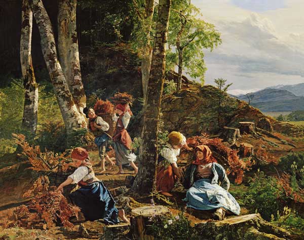 Reisigsammler im Wiener Wald. von Ferdinand Georg Waldmüller