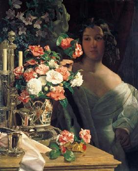 Eine junge Dame am Putztisch. 1837