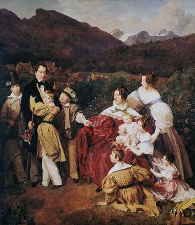 Dr. Josef Eltz und seine Familie in Bad Ischl. 1835