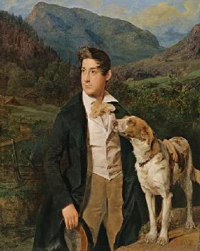 Waldmüllers Sohn Ferdinand mit Hund 1836