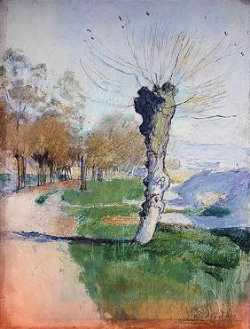 Willow Tree at the Junction, or Willow Tree in Spring, 1884 (oil on canvas)
