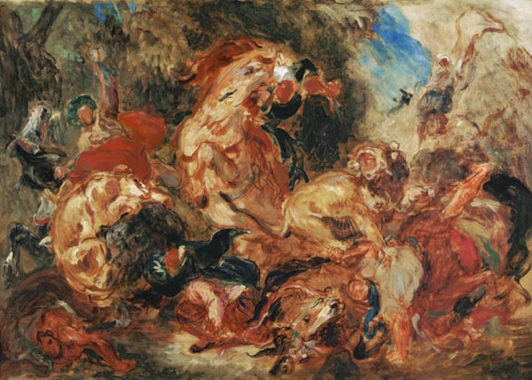 Study for The Lion Hunt von Ferdinand Victor Eugène Delacroix